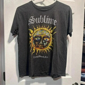 Sublime Band T-Shirt Gray Short Sleeve Graphic Tee Long Beach Music Size Small